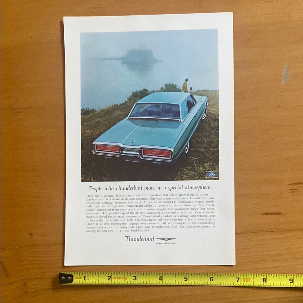 Vintage Thunderbird Car Advertisement